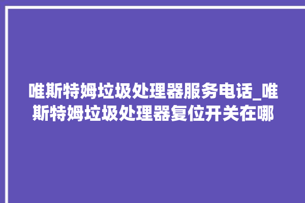 唯斯特姆垃圾处理器服务电话_唯斯特姆垃圾处理器复位开关在哪里 。斯特