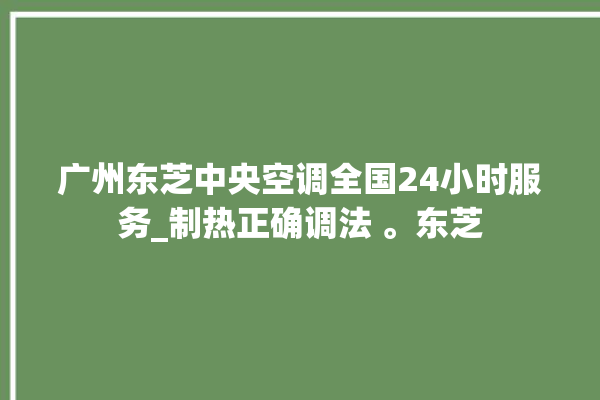 广州东芝中央空调全国24小时服务_制热正确调法 。东芝