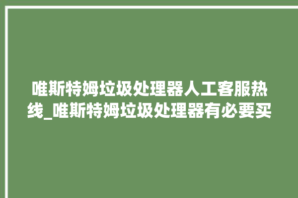 唯斯特姆垃圾处理器人工客服热线_唯斯特姆垃圾处理器有必要买吗 。斯特