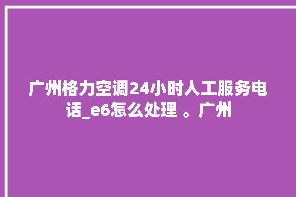 广州格力空调24小时人工服务电话_e6怎么处理 。广州