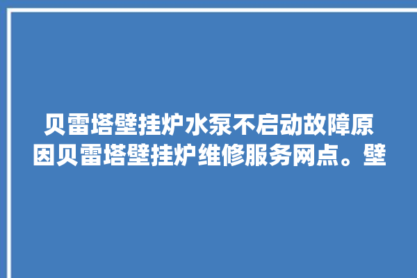 贝雷塔壁挂炉水泵不启动故障原因贝雷塔壁挂炉维修服务网点。壁挂炉_水泵