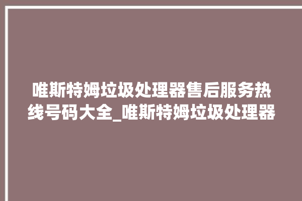 唯斯特姆垃圾处理器售后服务热线号码大全_唯斯特姆垃圾处理器自动进水功能 。斯特