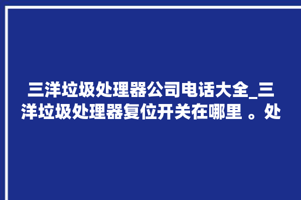 三洋垃圾处理器公司电话大全_三洋垃圾处理器复位开关在哪里 。处理器