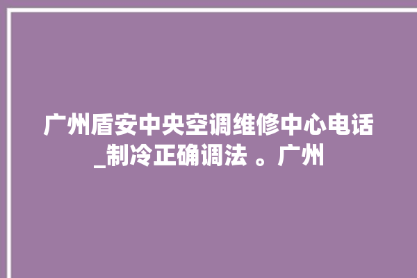 广州盾安中央空调维修中心电话_制冷正确调法 。广州