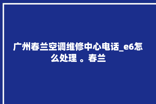 广州春兰空调维修中心电话_e6怎么处理 。春兰