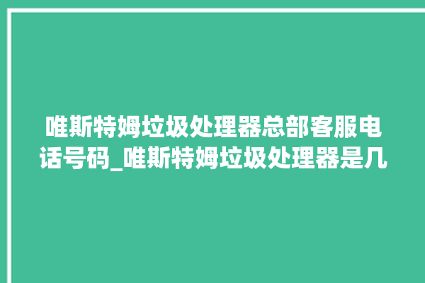 唯斯特姆垃圾处理器总部客服电话号码_唯斯特姆垃圾处理器是几线品牌 。斯特