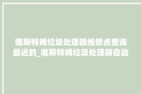 唯斯特姆垃圾处理器维修点查询最近的_唯斯特姆垃圾处理器自动进水功能 。斯特