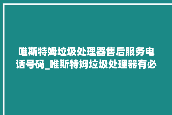 唯斯特姆垃圾处理器售后服务电话号码_唯斯特姆垃圾处理器有必要买吗 。斯特