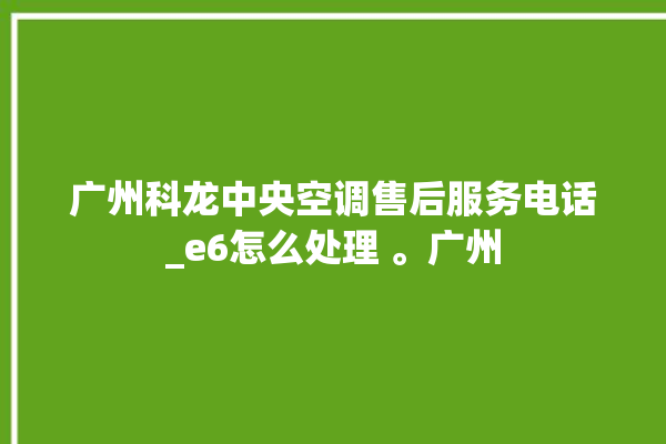 广州科龙中央空调售后服务电话_e6怎么处理 。广州