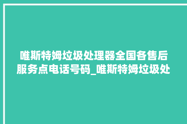 唯斯特姆垃圾处理器全国各售后服务点电话号码_唯斯特姆垃圾处理器自动进水功能 。斯特