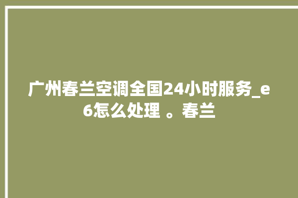 广州春兰空调全国24小时服务_e6怎么处理 。春兰