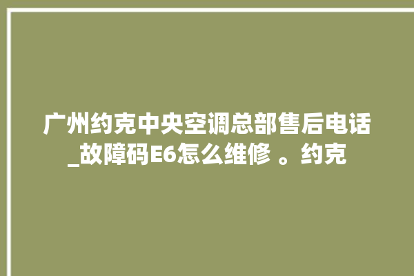 广州约克中央空调总部售后电话_故障码E6怎么维修 。约克