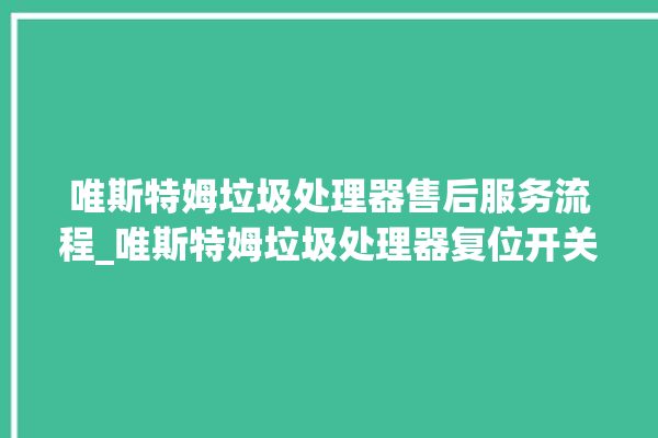 唯斯特姆垃圾处理器售后服务流程_唯斯特姆垃圾处理器复位开关在哪里 。斯特