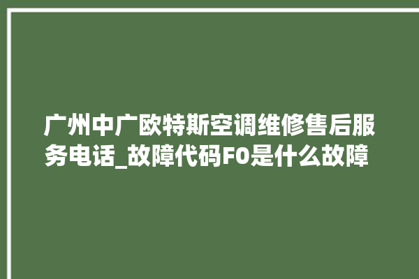 广州中广欧特斯空调维修售后服务电话_故障代码F0是什么故障 。故障