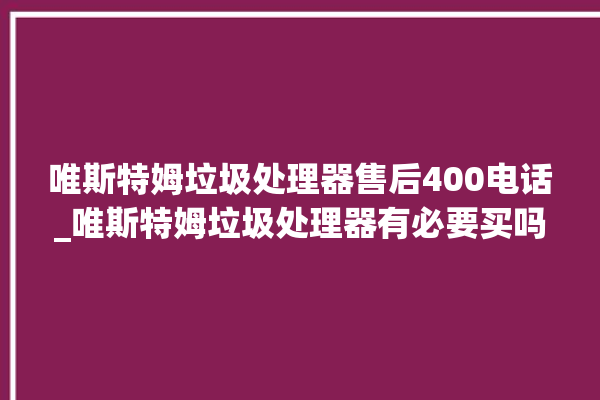 唯斯特姆垃圾处理器售后400电话_唯斯特姆垃圾处理器有必要买吗 。斯特