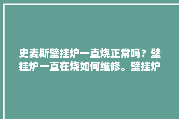 史麦斯壁挂炉一直烧正常吗？壁挂炉一直在烧如何维修。壁挂炉_史麦斯