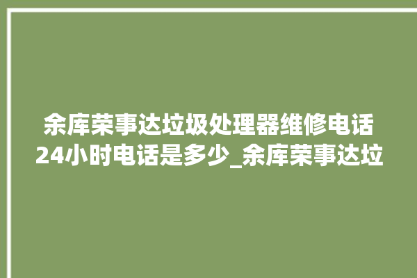 余库荣事达垃圾处理器维修电话24小时电话是多少_余库荣事达垃圾处理器有必要买吗 。处理器