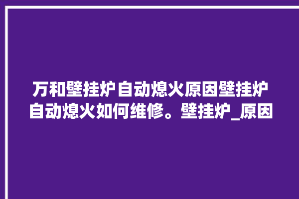 万和壁挂炉自动熄火原因壁挂炉自动熄火如何维修。壁挂炉_原因