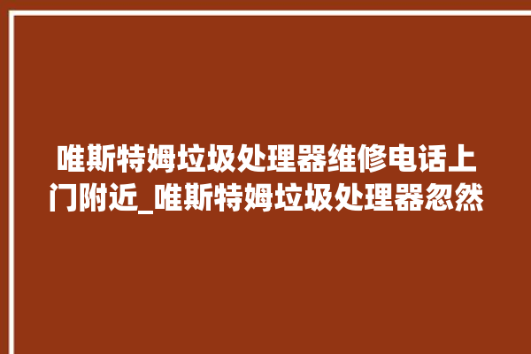 唯斯特姆垃圾处理器维修电话上门附近_唯斯特姆垃圾处理器忽然不转了 。斯特