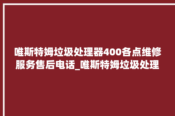 唯斯特姆垃圾处理器400各点维修服务售后电话_唯斯特姆垃圾处理器有必要买吗 。斯特