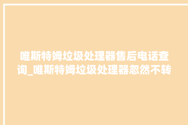 唯斯特姆垃圾处理器售后电话查询_唯斯特姆垃圾处理器忽然不转了 。斯特