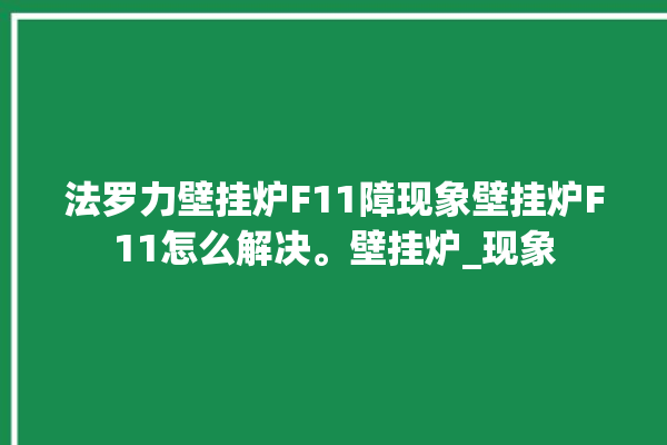 法罗力壁挂炉F11障现象壁挂炉F11怎么解决。壁挂炉_现象