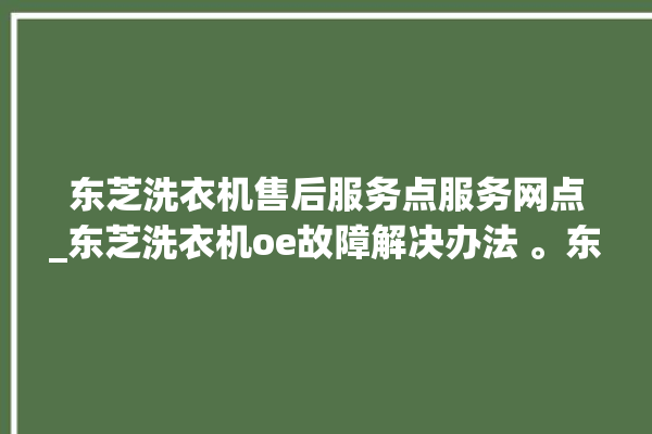 东芝洗衣机售后服务点服务网点_东芝洗衣机oe故障解决办法 。东芝