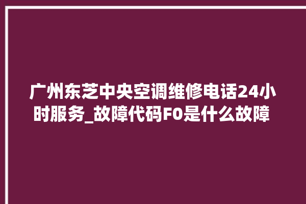 广州东芝中央空调维修电话24小时服务_故障代码F0是什么故障 。东芝