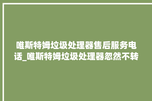 唯斯特姆垃圾处理器售后服务电话_唯斯特姆垃圾处理器忽然不转了 。斯特