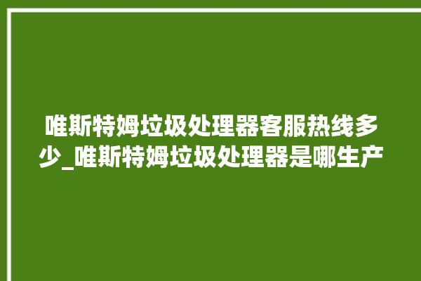 唯斯特姆垃圾处理器客服热线多少_唯斯特姆垃圾处理器是哪生产的 。斯特