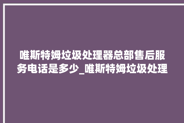 唯斯特姆垃圾处理器总部售后服务电话是多少_唯斯特姆垃圾处理器价格是多少钱 。斯特