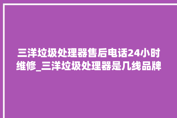 三洋垃圾处理器售后电话24小时维修_三洋垃圾处理器是几线品牌 。处理器