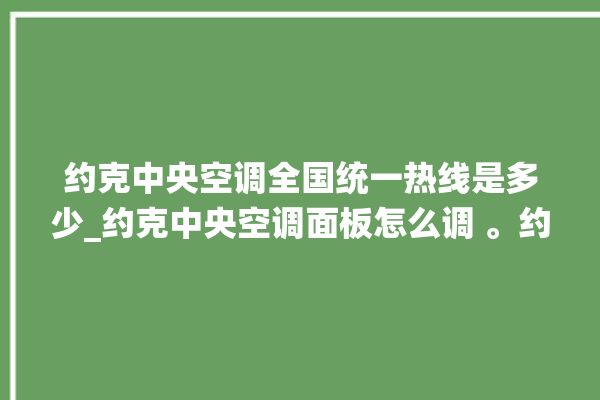 约克中央空调全国统一热线是多少_约克中央空调面板怎么调 。约克