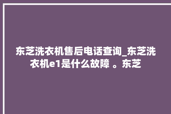 东芝洗衣机售后电话查询_东芝洗衣机e1是什么故障 。东芝