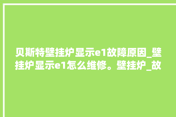 贝斯特壁挂炉显示e1故障原因_壁挂炉显示e1怎么维修。壁挂炉_故障