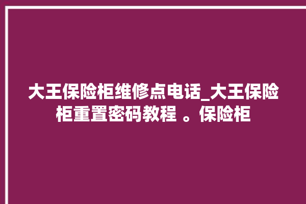 大王保险柜维修点电话_大王保险柜重置密码教程 。保险柜