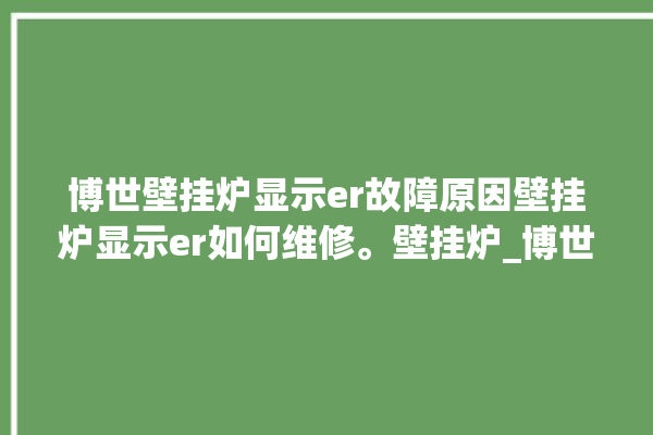 博世壁挂炉显示er故障原因壁挂炉显示er如何维修。壁挂炉_博世