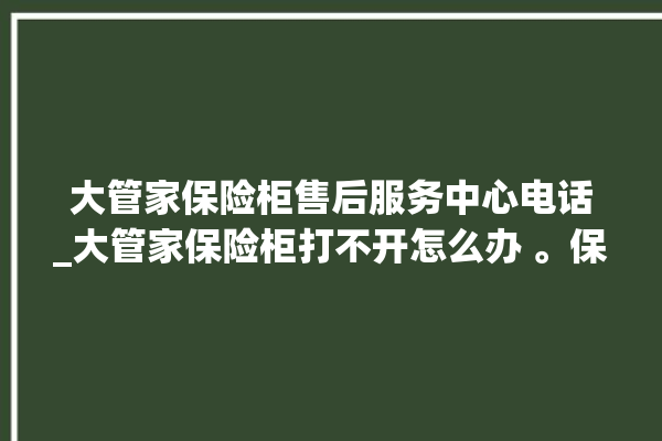 大管家保险柜售后服务中心电话_大管家保险柜打不开怎么办 。保险柜