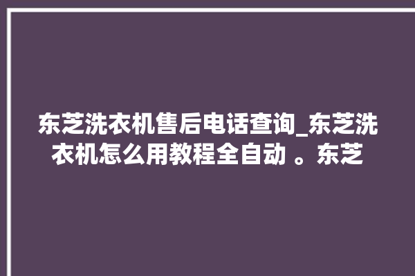 东芝洗衣机售后电话查询_东芝洗衣机怎么用教程全自动 。东芝