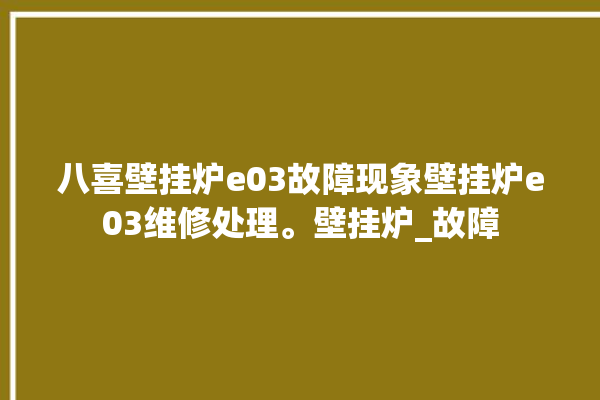 八喜壁挂炉e03故障现象壁挂炉e03维修处理。壁挂炉_故障