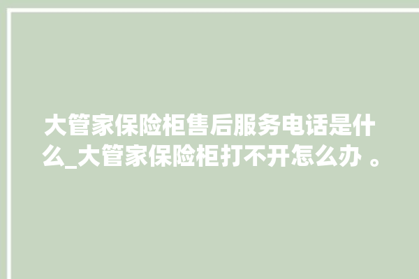 大管家保险柜售后服务电话是什么_大管家保险柜打不开怎么办 。保险柜