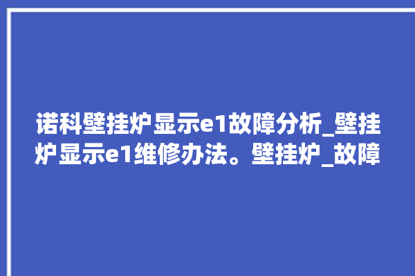 诺科壁挂炉显示e1故障分析_壁挂炉显示e1维修办法。壁挂炉_故障分析