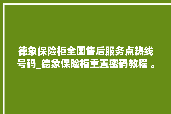 德象保险柜全国售后服务点热线号码_德象保险柜重置密码教程 。保险柜