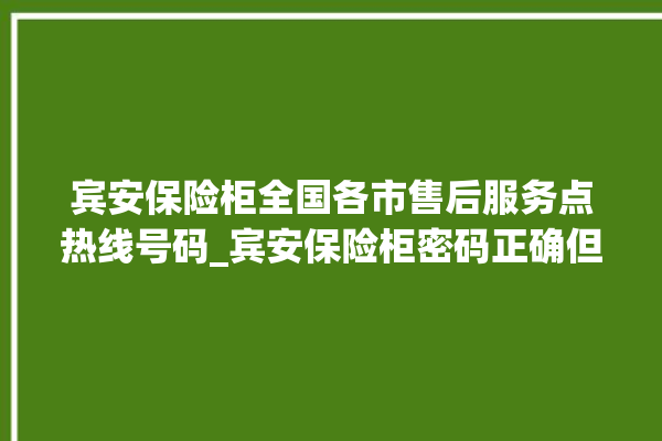 宾安保险柜全国各市售后服务点热线号码_宾安保险柜密码正确但打不开 。保险柜