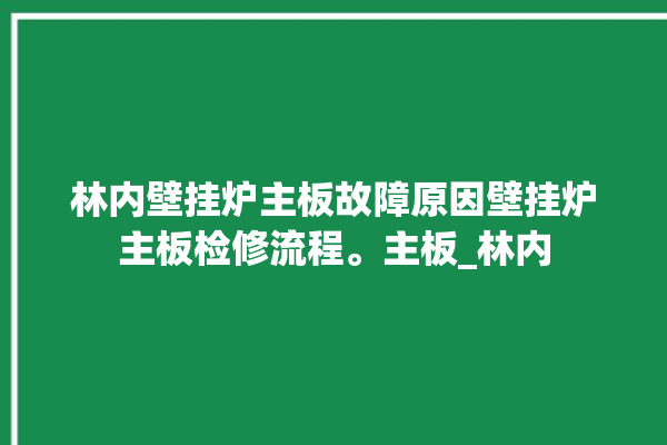 林内壁挂炉主板故障原因壁挂炉主板检修流程。主板_林内