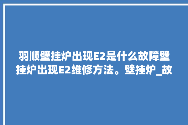 羽顺壁挂炉出现E2是什么故障壁挂炉出现E2维修方法。壁挂炉_故障