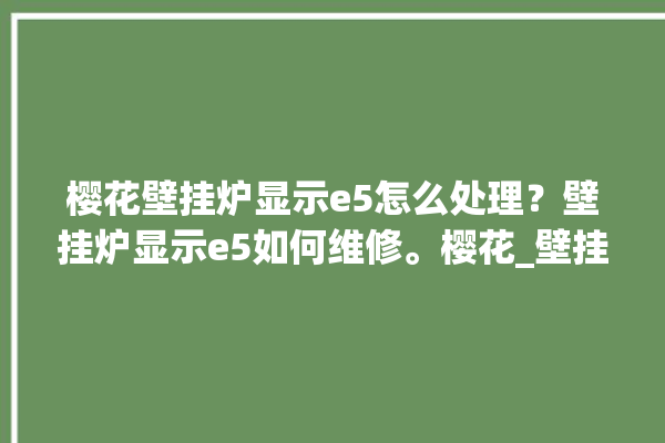 樱花壁挂炉显示e5怎么处理？壁挂炉显示e5如何维修。樱花_壁挂炉