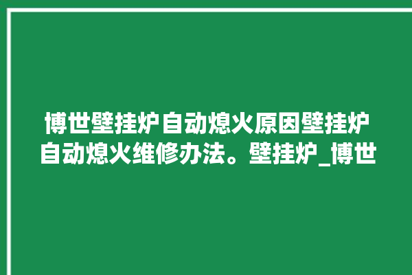 博世壁挂炉自动熄火原因壁挂炉自动熄火维修办法。壁挂炉_博世