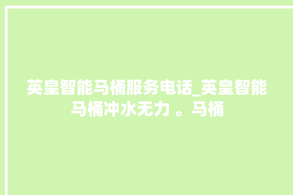 英皇智能马桶服务电话_英皇智能马桶冲水无力 。马桶