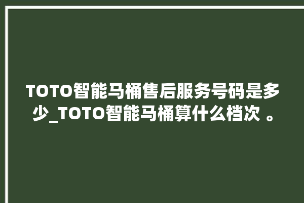 TOTO智能马桶售后服务号码是多少_TOTO智能马桶算什么档次 。马桶